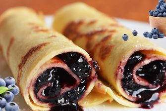 Clătite cu dulceaţă de afine 2 buc/porție 200gr.