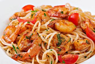 Spaghetti cu fructe de mare 400gr.